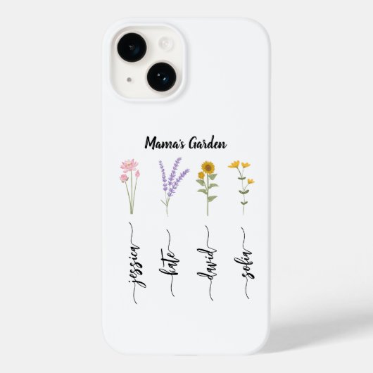 Mama's Garden Personalized Kinder Nmae Moederdag Case-Mate iPhone Case (Achterkant)