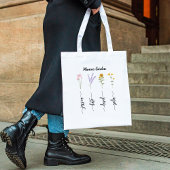 Mama's Garden Personalized Kinder Nmae Moederdag Tote Bag