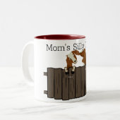 Mama's Gekke Duo 2 Goats Tweekleurige Koffiemok (Voorkant links)