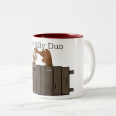Mama's Gekke Duo 2 Goats Tweekleurige Koffiemok (Voorkant rechts)