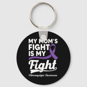 Mama's gevecht is mijn gevecht Paarse fibromyalgie Sleutelhanger