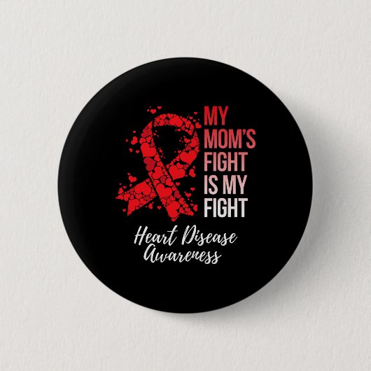 Mama's gevecht is mijn strijd tegen hartziekte bew ronde button 5,7 cm (Voorkant)