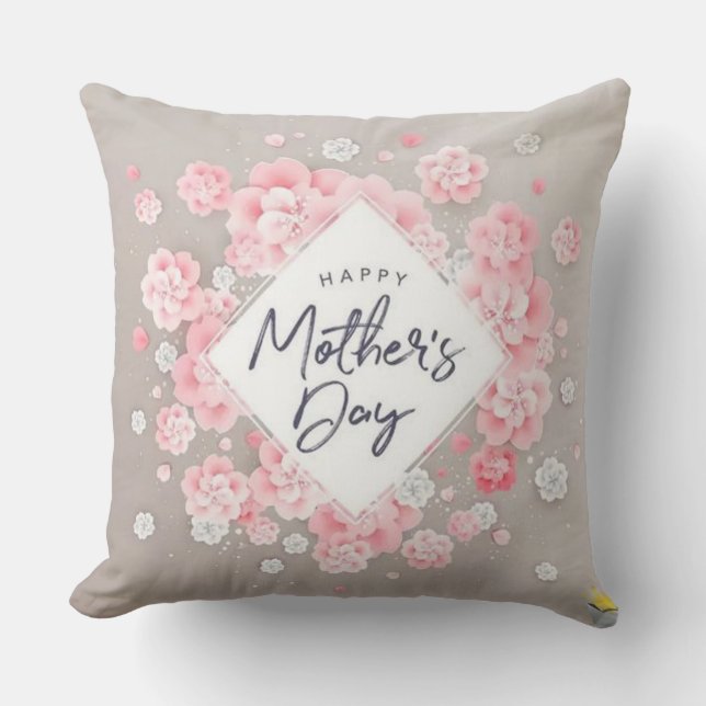Mama's gezellige hoek: Floral Happy Moederdag Pill Kussen (Voorkant)