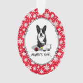Mama's Girl #2 Boston Terrier Dog (zwart) Cute Ornament (voorkant)