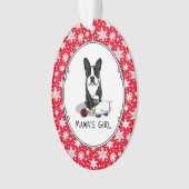 Mama's Girl #2 Boston Terrier Dog (zwart) Cute Ornament (voorkant)