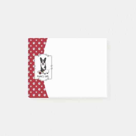Mama's Girl #2 Boston Terrier (zwart) - Cute Dog Post-it® Notes (Voorkant)
