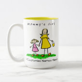 Mama's Girl - Blond Moeder & Dochter Aangepaste Mo Tweekleurige Koffiemok (Links)