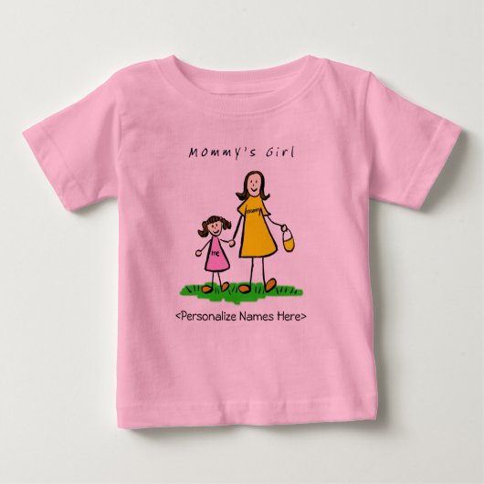 Mama's Girl - Brunette Moeder & Dochter Shirt (Voorkant)