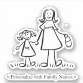 Mama's Girl Custom Mam & Daughter Decal Stickers (Voorkant)