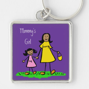 Mama's Girl Moeder en Daughter Family Sleutelhange Sleutelhanger