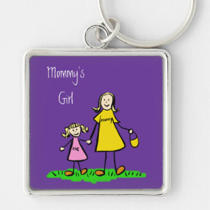 Mama's Girl Moeder en Daughter Family Sleutelhange Sleutelhanger