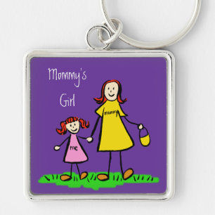 Mama's Girl Moeder en Daughter Family Sleutelhange Sleutelhanger