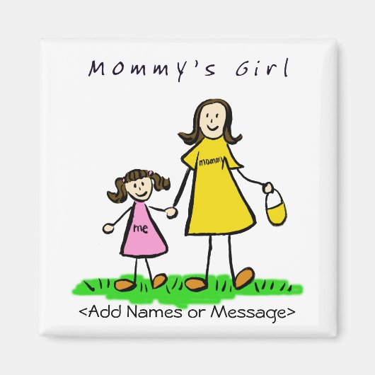 Mama's Girl - Moeder en dochter Brunette Magnet (Voorkant)