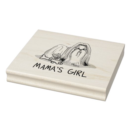 Mama's Girl Shih Tzu (tan wit) Dog Mam Cute Rubberstempel (Stempel)