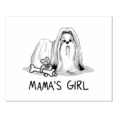 Mama's Girl Shih Tzu (tan wit) Dog Mam Cute Rubberstempel (Afrduk)