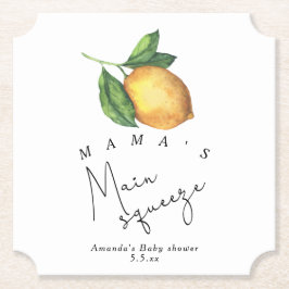 Mama's grote favoriet citroen baby shower kartonnen onderzetters