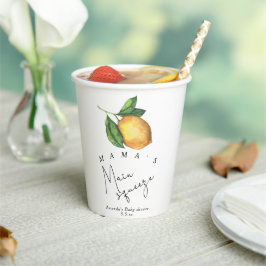 Mama's grote favoriet citroen baby shower papieren bekers