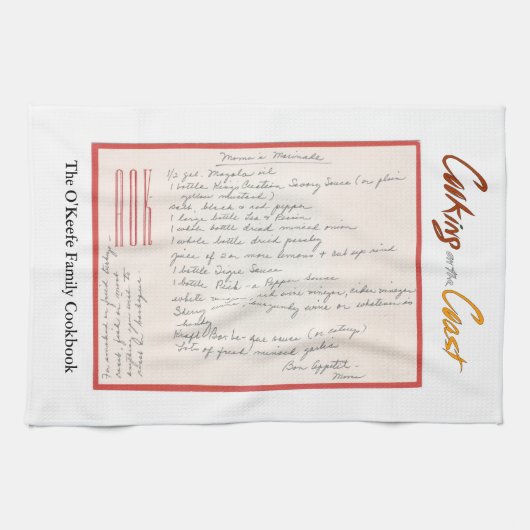 Mama's handgeschreven Marinade Recipe Theedoek (Horizontaal)