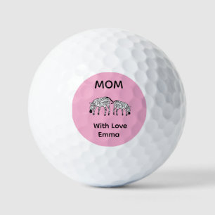 Mama's Happy en Schattige Kenya Zebra's Golfballen