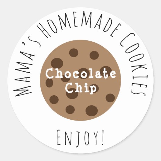 Mama's Homemade Chocolate Chip Cookies Ronde Sticker (Voorkant)