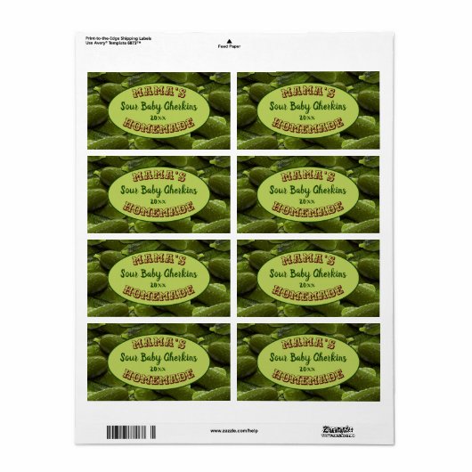 Mama's Homemade Pickles Canning Sticker Label (Full Sheet)
