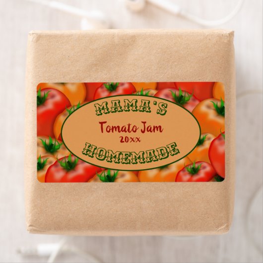 Mama's Homemade Tomato Jam Canning Sticker Label (Insitu)