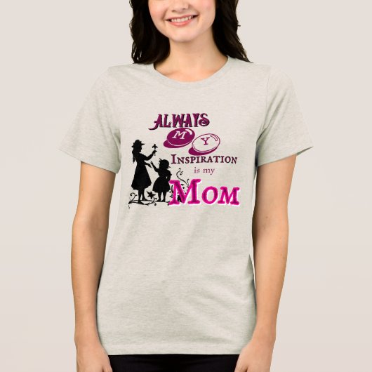 Mama's inspiratie Tri-Blend shirt (Voorkant)