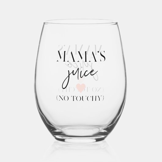 Mama's Juice Funny Quote | Beste mama Gift Wijnglas Zonder Voet (Achterkant)