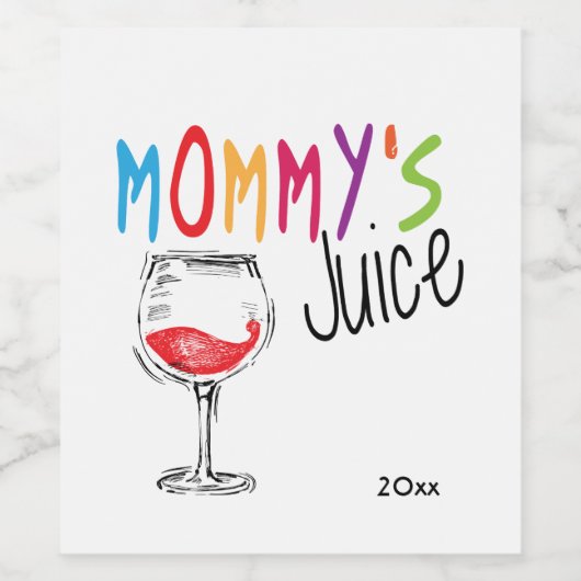 Mama's Juice, Grappig Wijn Etiket (Enkel label)