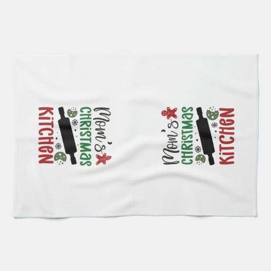 Mama's Kerst Keuken Vakantie Decor Theedoek (Horizontaal)