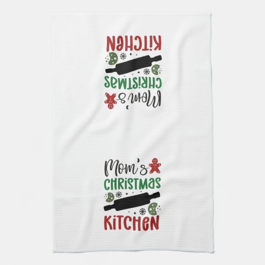 Mama's Kerst Keuken Vakantie Decor Theedoek (Verticaal)