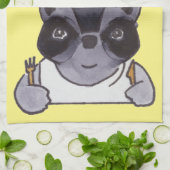 Mama's Kitchen Cute Cartoon Raccoon Theedoek (Gevouwen)