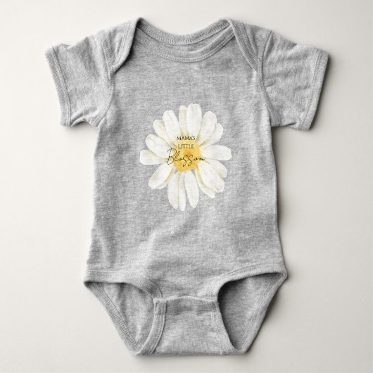 Mama's Kleine Bloem Cute Daisy Grijs Romper (Voorkant)