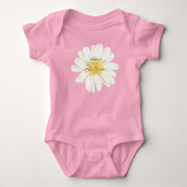 Mama's Kleine Bloem Leuke Madelief Roze Romper