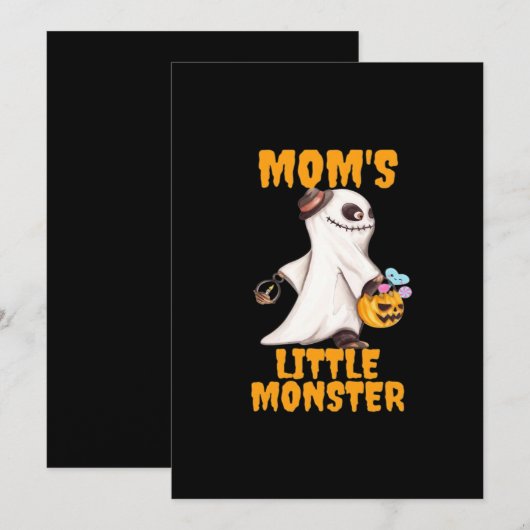 Mama's Kleine Boe Monster Grappige Grafische Feestdagenkaart (Voorkant / Achterkant)