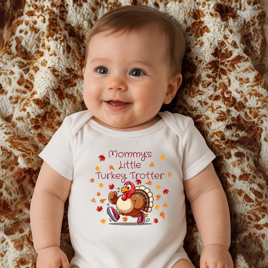 Mama's Kleine Kalkoenlopen  Schattige Thanksgiving Romper