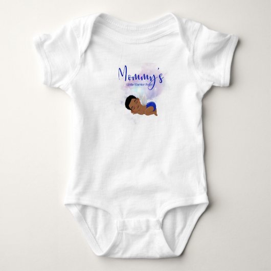 Mama's kleine krijger engel baby body romper (Voorkant)