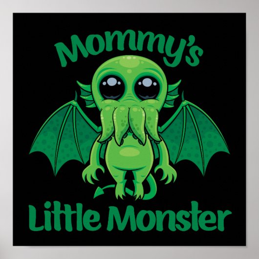 Mama's kleine monster Cthulhu knuffelt Poster (Voorkant)