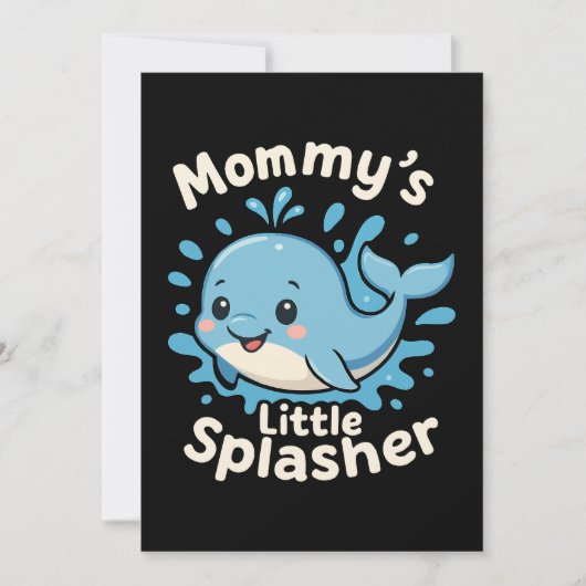 Mama's Kleine Spetterende Cute Baby Walvis Kaart (Voorkant)