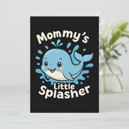 Mama's Kleine Spetterende Cute Baby Walvis Kaart (Staand voorkant)