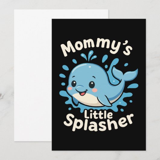 Mama's Kleine Spetterende Cute Baby Walvis Kaart (Voorkant / Achterkant)