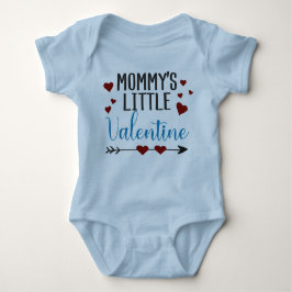 Mama's kleine Valentijn blauw met roze hartjes Romper