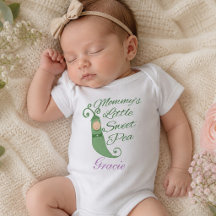 Mama's Kleine Zoete Erwt Baby T-Shirt of Kruiphemd