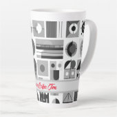 Mama's koffietijd eigentijdse mid-eeuwse stijl latte mok (Rechterhoek)