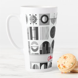 Mama's koffietijd eigentijdse mid-eeuwse stijl latte mok