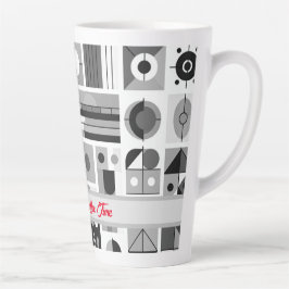 Mama's koffietijd eigentijdse mid-eeuwse stijl latte mok