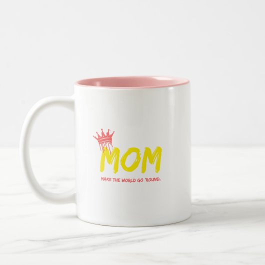 Mama's laten de wereld rondgaan. tweekleurige koffiemok (Links)