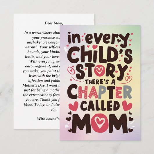 "Mama's Licht" moederdag wenskaarten Bedankkaart (Voorkant / Achterkant)