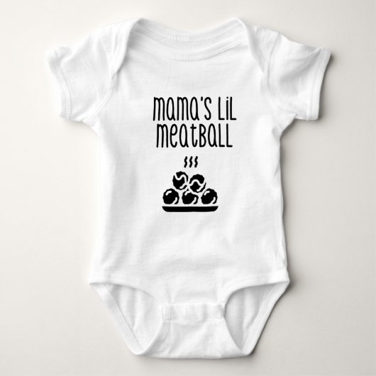 Mama's Lil Meatball Baby shirt en Bodysuit (Voorkant)