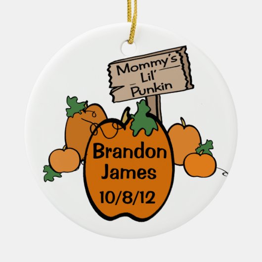 Mama's Lil' Punkin Keramisch Ornament (Voorkant)